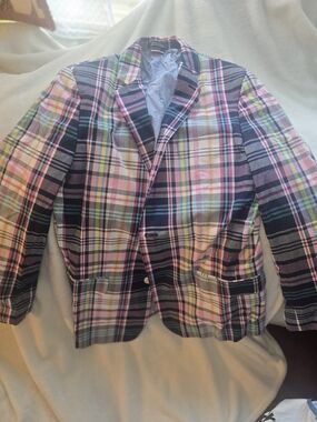 Tommy Hilfiger Multicolor Plaid Blazer in Navy, Pink, Green & Cream